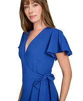 Tommy Hilfiger Women's Flutter-Sleeve Ruffle-Hem Dress