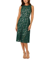 Adrianna Papell Women's Sleeveless Lace Midi Dress