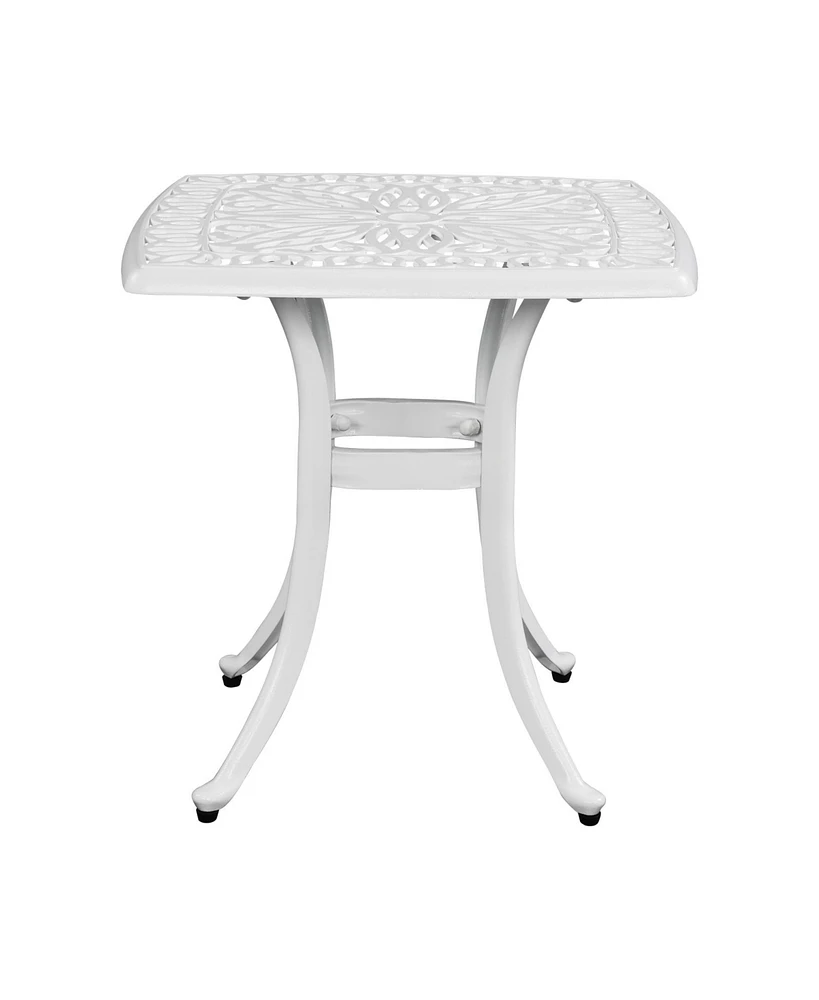 Slickblue Outdoor Cast Aluminum Square Table – Versatile End Table for Patio, Backyard, Pool, and Outdoor Bar