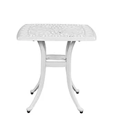 Slickblue Outdoor Cast Aluminum Square Table – Versatile End Table for Patio, Backyard, Pool, and Outdoor Bar