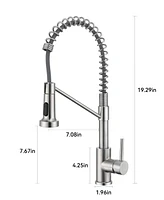 Flynama 2-Spray Function Single-Handle Pull Down Sprayer Kitchen Faucet in Brush Nickel