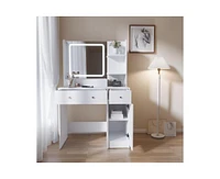 Sugift Large Modern Vanity Set with Three Level Storage Dresser