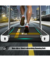 2.25 Hp 2-in-1 Folding Treadmill with Dual Touchscreen, Led Display & Smart Controls