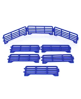 Generic 1/64 Pack of 8 Blue Short Fence Links, 3D Printed Farm Model