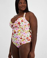 Salt Cove Plus Trendy Plus Size Floral Print Tankini Top Bottoms Created For Macys