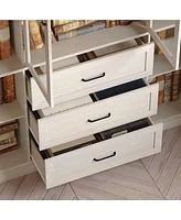 Famapy Overmolded Framed Glass 6 Door 3 Drawer Cabinet