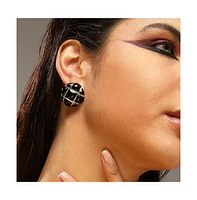 Sohi Women's The Tic-Tac-Toe Stud Earrings