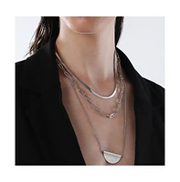 Sohi Women's The Curve Chainlink Multi-Layer Necklace