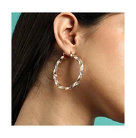 Sohi Women's The Medium Twist Hoop Earrings