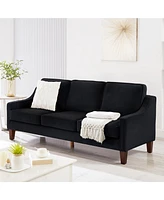 Slickblue Modern 3-Piece Sofa Couch with Scooped Armrests and Wooden Legs for Living Room