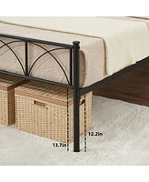 gaomon Metal Bed Frame Twin Pink, Sturdy Modern Stylish Iron Twin Bed Frame with Headboard and Footboard