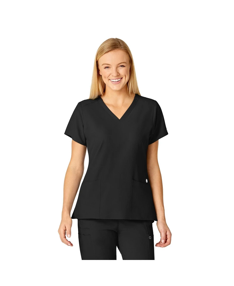 Wink Women's W123 Flex Back Stylized V-Neck Scrub Top