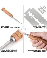 Zulay Kitchen Bread Lame Dough Scoring Tool - Hand Crafted Bread Scoring Tool to Cut Designs on Sourdough, Homemade Bread