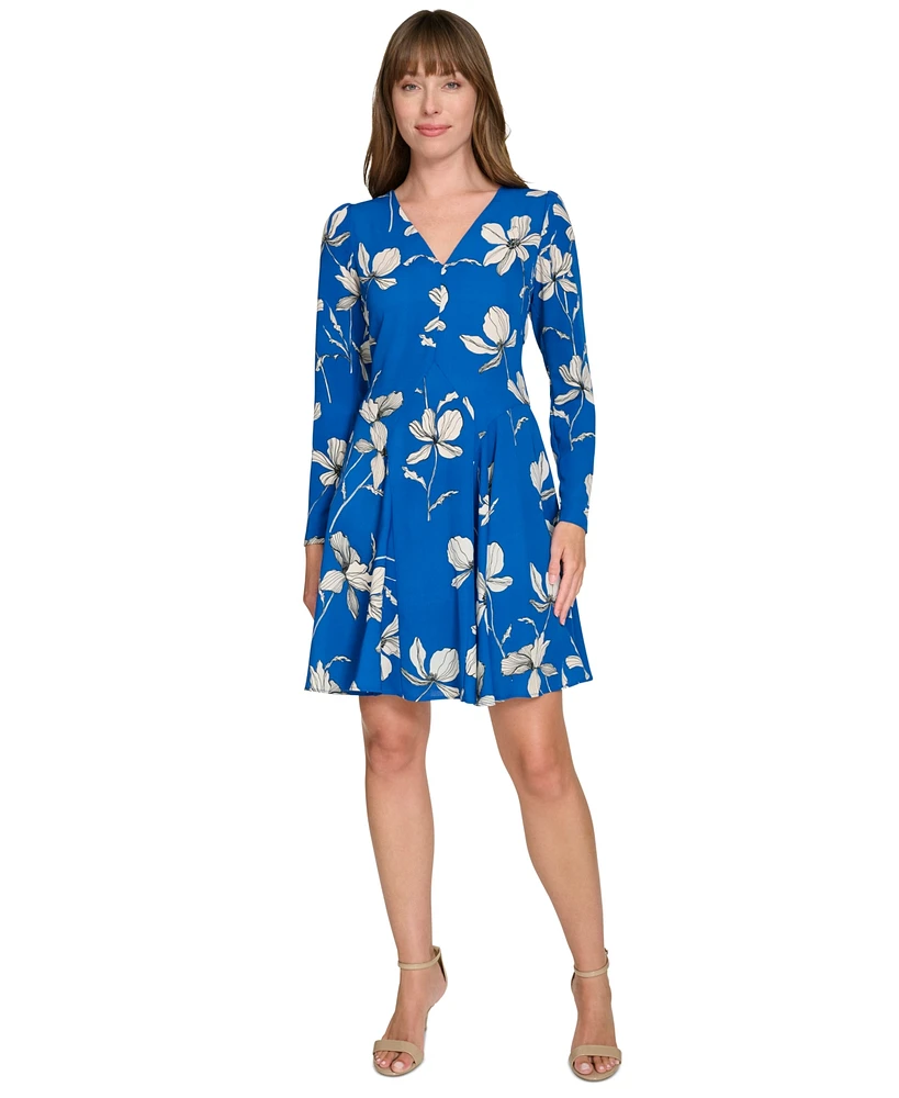 Tommy Hilfiger Women's Floral-Print Fit & Flare Dress