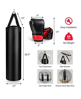 Hongge 56/63Lbs Filled Punching Bag Set with Boxing Gloves
