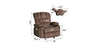 Boyel Living Recliner Chair Massage Heating Sofa with Usb and Side Pocket 2 Cup Holders