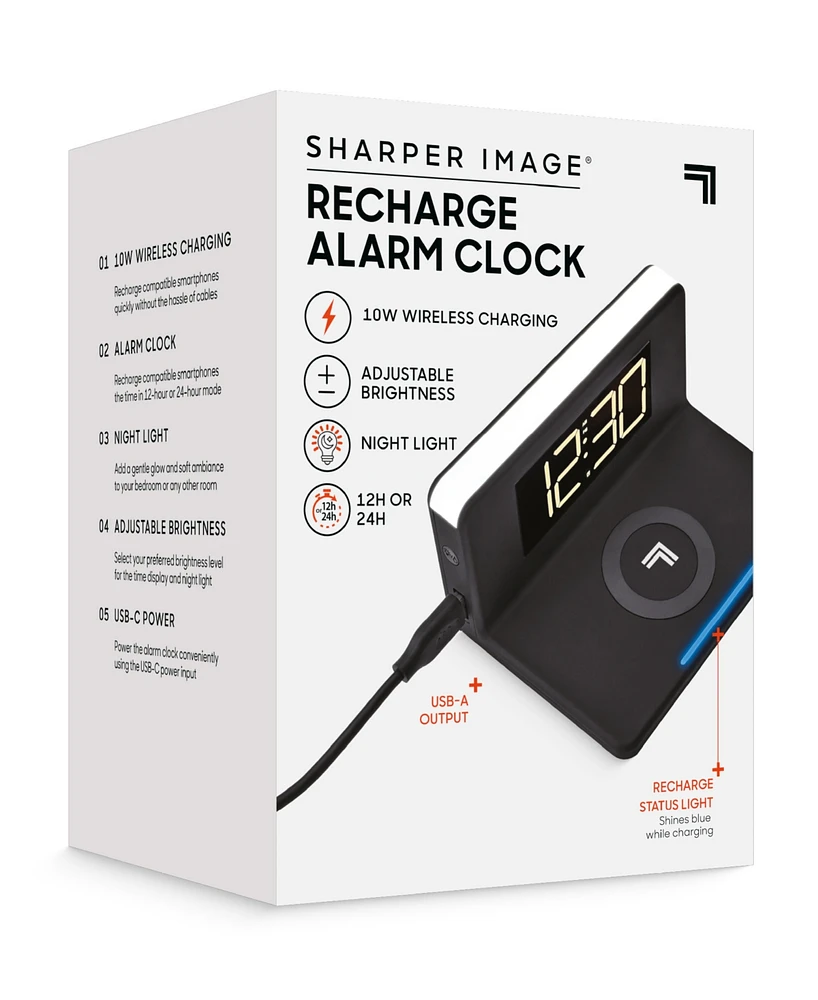 Sharper Image Wireless Recharge Alarm Clock