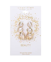 Unwritten Multi Color and Clear Cubic Zirconia Hoop Earring Set