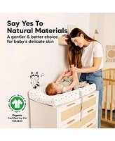 KeaBabies 2pk Soothe Changing Pad Covers for Girl, Boy, Organic Soft Cotton Contoured Diaper Table