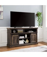 Slickblue Media Console Table with Storage Cabinet for Organized Entertainment Setup