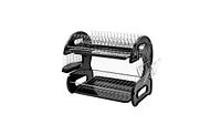 Slickblue Multifunctional Black Dual-Layer Bowl, Dish, Chopstick, and Spoon Collection Shelf – Efficient Dish Drainer