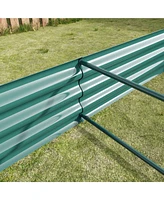 Slickblue Metal Raised Garden Bed Kit – 7.6x3.7x0.98ft Planter for Flowers, Vegetables, and Herbs