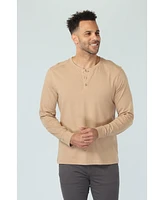 Vustra Men's Gilded Beige Long Sleeve Henley