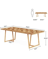 Tribesigns 70.8 Inch Executive Desk, Large Computer Desk Workstation Table, Modern Large Office Desks Small Conference Table Business Furniture for Ho