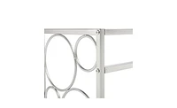 Slickblue Toughened Glass Panel Console Table Sleek and Sturdy Accent for Entryway or Living Room Decor