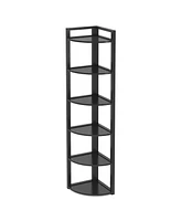 Tribesigns 70.9 Inch Tall Corner Bookshelf Small Bookcase Rustic Shelving Unit Storage Rack,6 Tier Shelf