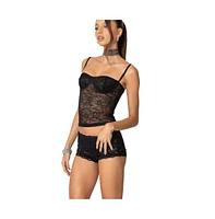 Edikted Women's Krissy Sheer Lace Cupped Corset