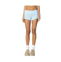 Edikted Women's Lucilla Fold Over Ribbed Shorts