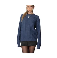 Edikted Women's Jessy Cable Knit Oversized Sweater