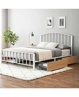 gaomon Full Platform Bed Frame with Headboard & Footboard