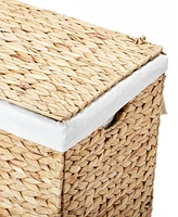 Seville Classics Foldable Water Hyacinth Portable Hamper