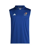 Adidas Men's Royal Kansas Jayhawks 2024 Sideline Hoodie Sleeveless Shirt