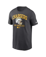 Nike Men's Anthracite Los Angeles Chargers Helmet Essential T-shirt