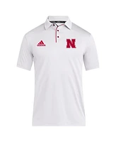 Adidas Men's White Nebraska Huskers 2024 Coaches Aeroready Polo