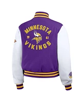 Wear by Erin Andrews Women's Purple/White Minnesota Vikings Varsity Full-Zip Jacket