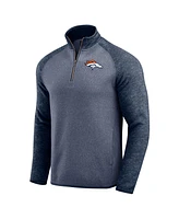 Fanatics Men's Navy Denver Broncos Tonal Quarter-Zip Jacket