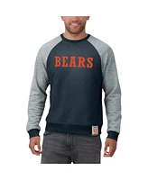 Fanatics Men's Navy/Heather Gray Chicago Bears Colorblock Pullover Sweatshirt