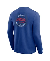 Fanatics Men's Royal Buffalo Bills Washed Waffle-Knit Long Sleeve T-Shirt