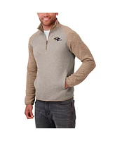 Fanatics Men's Tan Baltimore Ravens Tonal Raglan Quarter-Zip Top