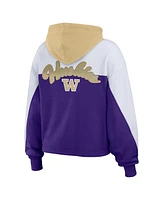 Wear by Erin Andrews Women's Purple Washington Huskies Color-Block Full-Zip Hoodie