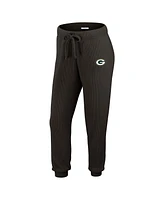 Wear by Erin Andrews Women's Cream Green Bay Packers Knitted Tri-blend Long Sleeve T-shirt Pants Lounge Set