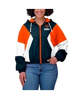 Wear by Erin Andrews Women's Navy Chicago Bears Color Block Full-zip Windbreaker Jacket