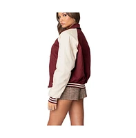 Edikted Women's Varsity Oversized Bomber Jacket