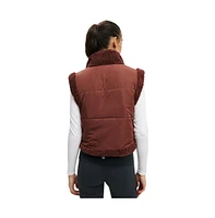 Cotton On Women's Active Mother Puffer Sherpa Reversible Vest