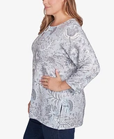 Hearts of Palm Plus Blue My Mind Tunic Top