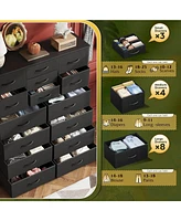 Wlive Tall Dresser for Bedroom Furniture Fabric Dressers Storage Tower with 15 Deep Drawers Closet Hallway Entryway Office w